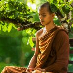 Meditating monk